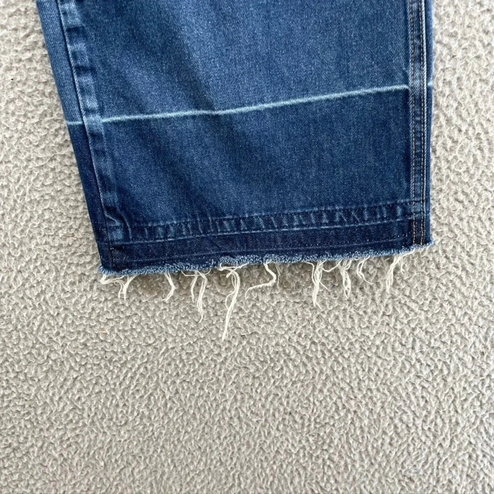 Veronica Beard Taylor Wide Leg Crop Jeans Womens 27 6 Blue High Rise Raw Hem - Picture 2 of 11